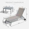 PAGED Outdoor Lounge Chair with Wheels and Side Table 5 Adjustable Position Patio Chair for Outside, Pool, Beach - 2 of 4