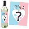 Big Dot of Happiness Baby Gender Reveal - Team Boy or Girl Party Decorations for Women and Men - Wine Bottle Label Stickers - Set of 4 - 2 of 4