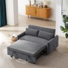57"W Pull-out Sleeper Sofa Bed, Convertible Loveseat Sofa Couch with Two Throw Pillows and USB Ports -ModernLuxe - 2 of 4