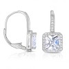 Guili Sterling Silver CZ Square Cushion Drop Earrings with Rose Gold Plating, A Classic, Timeless, and Elegant Jewelry Collection Essential - 4 of 4