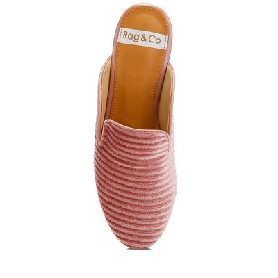 Женские сабо Rag & Co Ouzini Velvet Textured Slip On Mules — фото 4