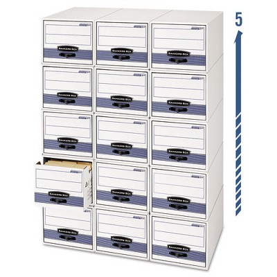 White and Blue Corrugated Fiberboard 5-Drawer Stackable Storage System