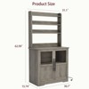 Bakers Rack With Storage Cabinet - Microwave Stand With Power Outlets, Farmhouse Rack With Thick Table Top, Small Pantry for Kitchen, Dining Room - 2 of 4