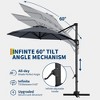 10FT Cantilever Umbrella Outdoor Patio Umbrella with Base and 360-Degree Rotation, Windproof - 3 of 4