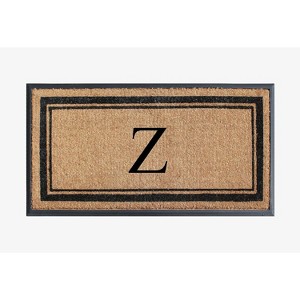 A1HC Natural Rubber Coir Outdoor Doormat 24x48 Monogrammed Anti-Shed Treated Durable Front Door Mat - 1 of 4
