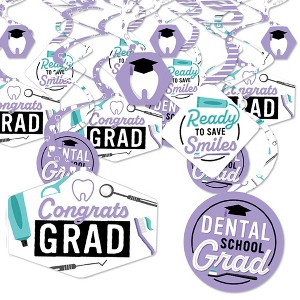 Big Dot of Happiness Dental School Graduation Hygienist Decorations Hanging Swirls - Set of 40 - 1 of 4