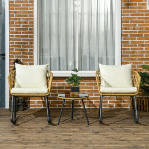 Sapphtopaz Patio Furniture Set Lounge Conversation Chairs with Cushions and Coffee Table for Backyard, Terrace, Garden - 1 of 4