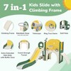7 In 1 Kids Slide Playset, Freestanding Spaceship Climber Playground With Slide, Arch Tunnel, Ring Toss,Toy Storage Organizer - 3 of 4