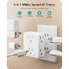 Itopfox 2 to 3 Prong Outlet Adapter, 6 Outlet Power Strip, Wall Plug Splitter for Non-Grounded Outlets, 1875W Max, Compact for Old House Hotel Dorm - 3 of 4