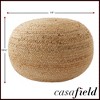 Hand-Braided Jute Pouf Ottoman, 19" Round x 10-1/2" High Footrest, Natural Woven Footstool, Boho Farmhouse Decor for Living Room, Bedroom - 3 of 4