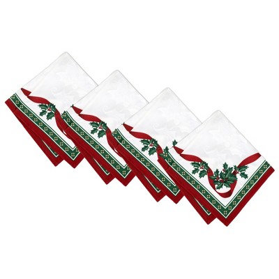 Villeroy & Boch Toy's Delight Engineered Napkin Set of 4 - Red/Green - 17x17 - Villeroy & Boch