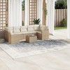 vidaXL Patio Sofa Set with Cushions Outdoor Furniture 8 Piece Poly Rattan - Beige and Cream - 2 of 4