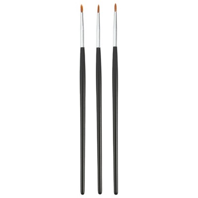Unique Bargains Eyeliner Lip Makeup Brushes and Sets Black 3 Pcs