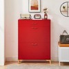 Shoe Storage Cabinet with 2 Flip Drawers, Freestanding Shoe Organizer with Storage Drawer, Modern Hidden Slim Narrow Shoe Rack Cabinet - 2 of 3