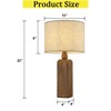 ALOADECOR Farmhouse Traditional Natural Solid Wood Table Lamp with Beige Fabri Drum Shade for Bedroom Living Room(2 Pack) - 4 of 4