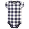 Hudson Baby Infant Boy Cotton Bodysuit, Pant and Bib Set, Brown Navy Mamas Boy - 4 of 4