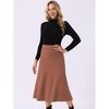 INSPIRE CHIC Women's Elastic High Waist A-Line Ribbed Knit Sweater Skirt - 2 of 4