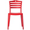 Fabulaxe Plastic Dining Chair with Ladderback Design, Red Set of 2 - 2 of 4