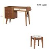 39" Dressing Table with Stool Makeup Vanity Set, Wood Vanity Desk with 4 Drawers, Storage Space-Maison Boucle - 4 of 4