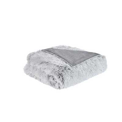 50 x60 Maddie Shaggy Faux Fur Throw Blanket Gray Intelligent Design Target