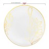 Smarty Had A Party 7.5" White w/ Gold Antique Floral Plastic Salad Plates - 120 pcs - 3 of 4