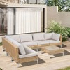 Yardgrace 7-Piece Cutout Wicker Patio Conversation Set Hollow-Design Corner Sofa Outdoor Sectional Seating - 2 of 4