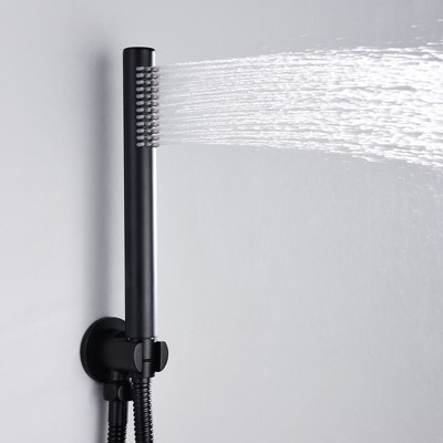 Matte Black Wall Mount Bathtub Faucet with Hand Shower