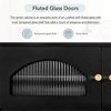 V Stand with Fluted Glass Doors, Elegant and Functional Media Console for TVs Up to 95'', Tempered Glass Shelf TV Cabinet with Multiple Storage - 3 of 4