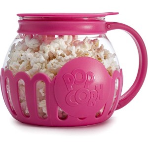 Patented Micro-Pop Microwave Popcorn Popper, Temperature-Safe Glass with 3-in-1 Lid, BPA-Free (Red) - 1 of 4