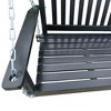 Front Porch Wood Bench Swing With Armrests And Hanging Chains, Easy To Assemble, 47.20"x28.15"x23.62" - 3 of 4