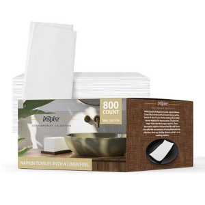 Inspire Linen Feel Disposable Napkins Elegant Guest Hand Towels For Fine Dining, Bathroom, Washing Station, Bulk Value - 1 of 4