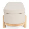 Christopher Knight Home Leroy Modern Upholstered Storage Oval Ottoman with Solid Wood Legs - 4 of 4