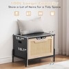 Rattan Storage Bench with Safety Hinges, Flip-Top Shoe Bench, 15mm Wall Plate Storage Trunk, Easy Assembly,  for Entryway,Living Room,Bed Room. - 3 of 4