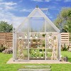 6 ft x 4 ft Aluminum Outdoor Walk-in Greenhouse with Weather Resistant, Corrosion Resistant, Lightweight Durables for Garden Backyard, Patio - 3 of 4