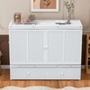 TIRAMISUBEST Full/Queen Size Murphy Bed Wall Bed with USB Port and a Large Storage Drawer, Wooden Murphy Cabinet Bed, Space Saving Design - 2 of 4