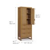 Hatteras Modern Boho Linen Storage Cabinet with Solid Wood & Natural Rattan Accents-Teamson Home - 3 of 4