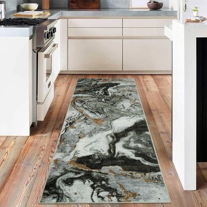 Area Rug Soft Modern Abstract Boho Washable Large Machine Rug Non-Slip Low Pile Carpets for Bedroom Entryway Office Dining Table - 1 of 4