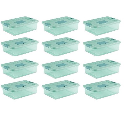 Sterilite 32 Quart Fresh Scent Stackable Plastic Storage Box Container (12 Pack)