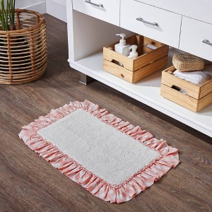 April & Oak Annie Buffalo Coral Check Bathmat 20x30 VHC Brands - 1 of 2