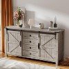 SinCiDo Farmhouse 60"Dressing Table with Sliding Barn Door and 4 Drawers,Drawer Cabinet Living Room,Bedroom,Coffee Bar - 2 of 4