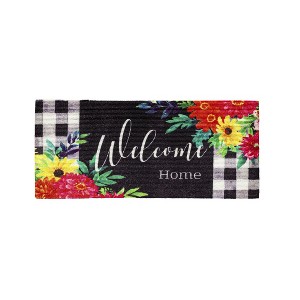 Evergreen Summer Bloom Textured Sassafras Indoor Outdoor Switch Doormat 1'10"x10" Multicolored - 1 of 4