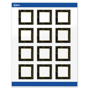 Avery Square Labels, Black with Gold Pattern, 2" x 2" - 1 of 4