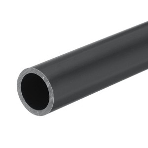 Unique Bargains Water Plumb DIY Crafts High Impact Rigid Round Pipes 8" Length ID 0.76" OD 0.98" Dark Grey - 1 of 4