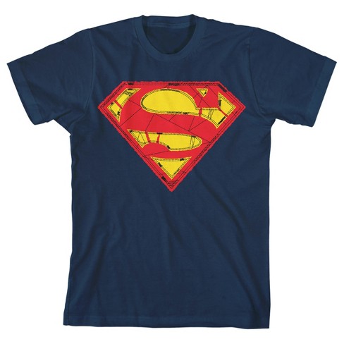 Superman Stitched Logo Youth Boys Navy T-shirt : Target
