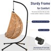 Modern Hanging Basket Egg Chair with Stand, Indoor & Outdoor Wicker Swing Chair with Soft Cushion & Headrest - ModernLuxe - 4 of 4