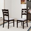 Tangkula Dining Chairs Set of 2 Fabric Rubber Wood Legs Padded Seat Wavy Backrest Armless - 2 of 4