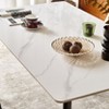 NicBex Dining Table 55.12" Modern Minimalist Rectangular Dining Table with Porcelain Table Top for Dining Room - 4 of 4