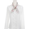 Elerevyo Women's Floral Chiffon Lightweight Skinny Neck Scarf Neckerchief - 2 of 4