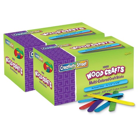 Go Create Colored Wooden Craft Sticks, 150-Pack Rainbow Craft Sticks 