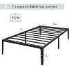 14-Inch Metal Twin Bed Frame, Low Profile Platform Bed, Heavy Duty Mattress Foundation, No Box Spring Needed, Easy Assembly - Matte Black - 3 of 4